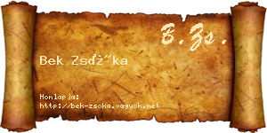 Bek Zsóka névjegykártya